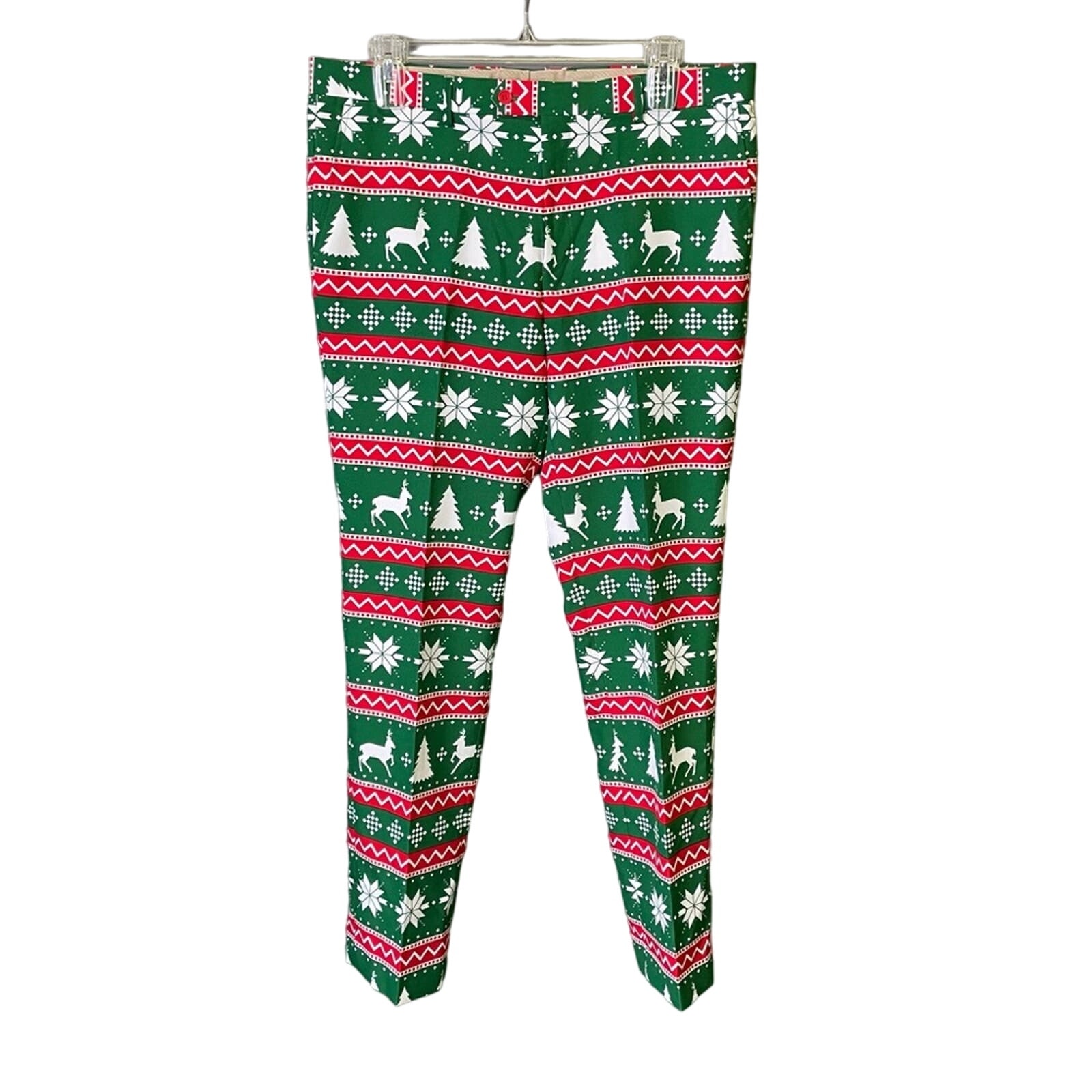 Opposuits Christmas Suit Pants Size 48 Holiday Santa Green Red White — image 2 of 8